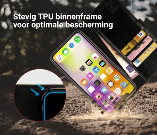 Rosso Element Apple iPhone XS Max Hoesje Book Cover Zwart afbeelding 6