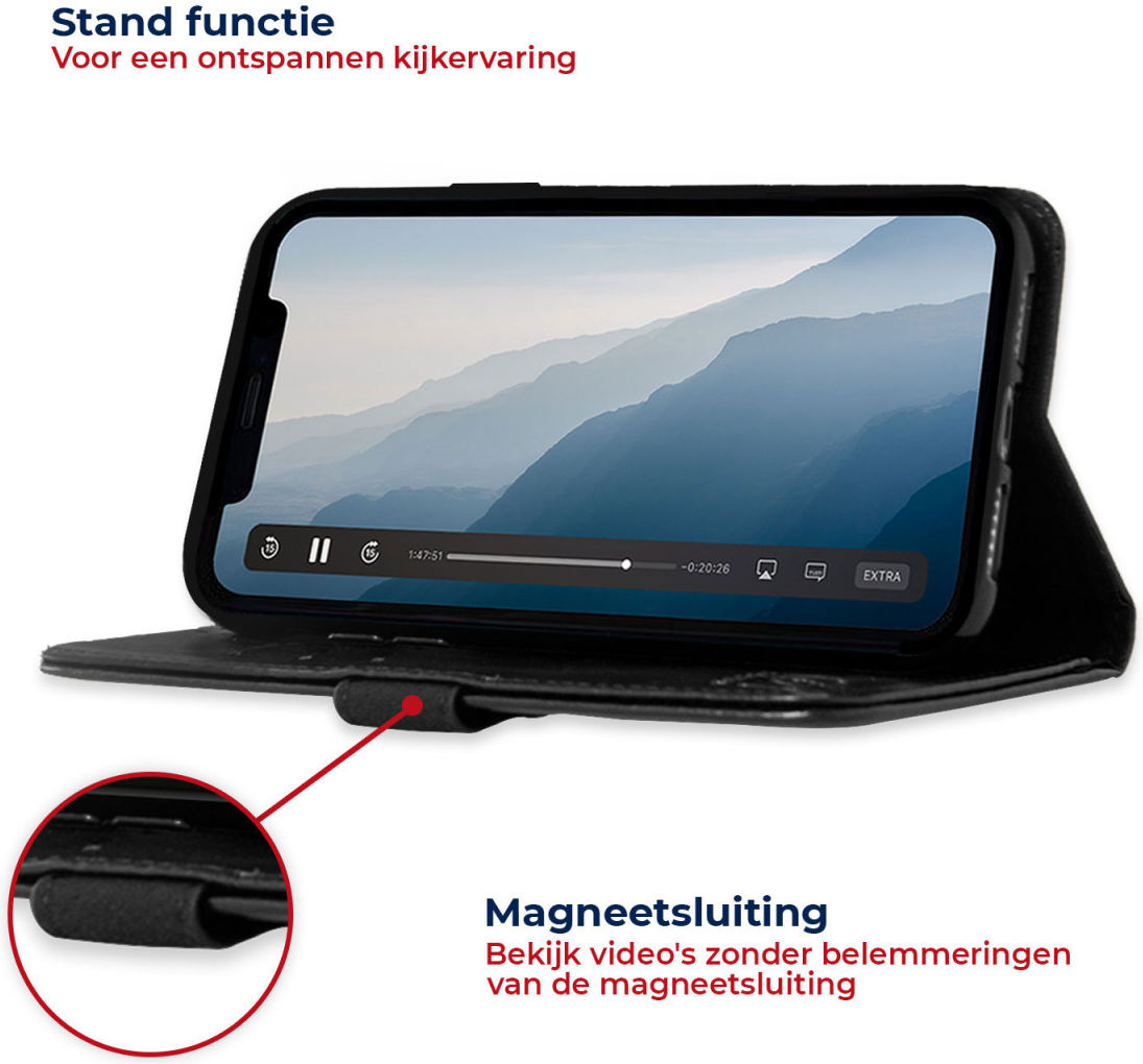 Rosso Element Apple iPhone XS Max Hoesje Book Cover Zwart afbeelding 4