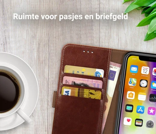 Rosso Element Apple iPhone XS Max Hoesje Book Cover Bruin afbeelding 8