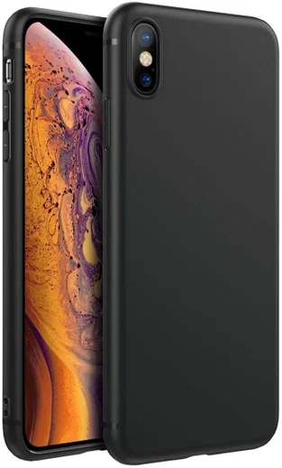 Apple iPhone XS Max Ultra Dun TPU Hoesje Zwart afbeelding 1
