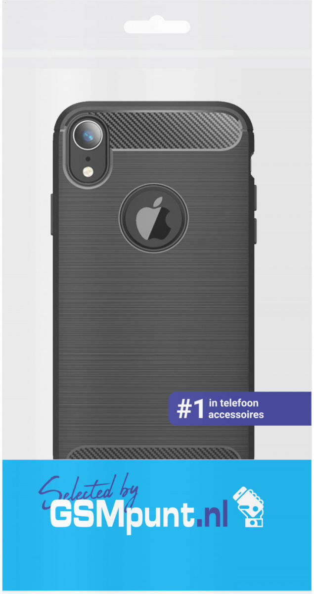 Apple iPhone XR Geborsteld TPU Hoesje Zwart afbeelding 3