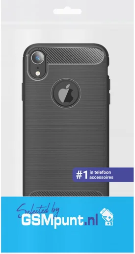 Apple iPhone XR Geborsteld TPU Hoesje Zwart afbeelding 3