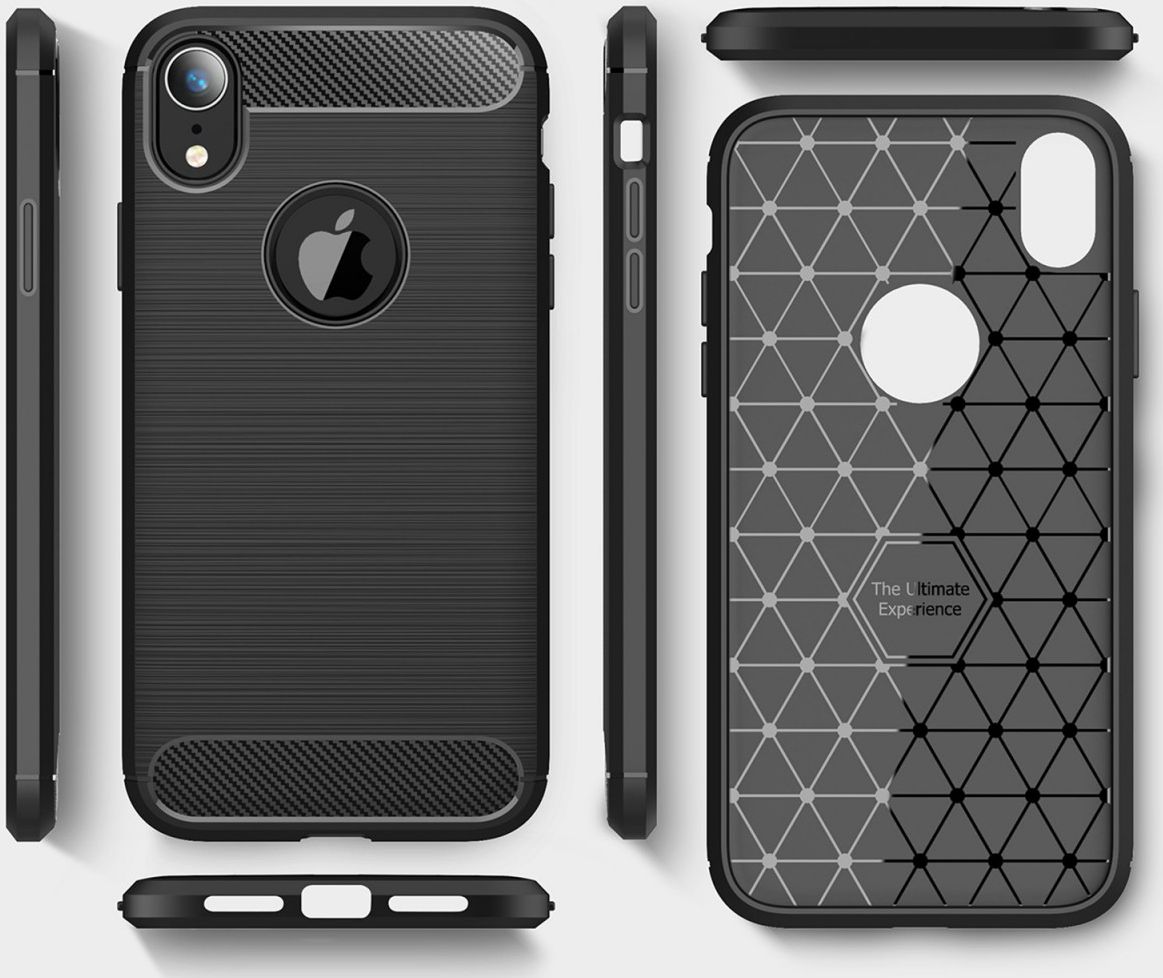 Apple iPhone XR Geborsteld TPU Hoesje Zwart afbeelding 11