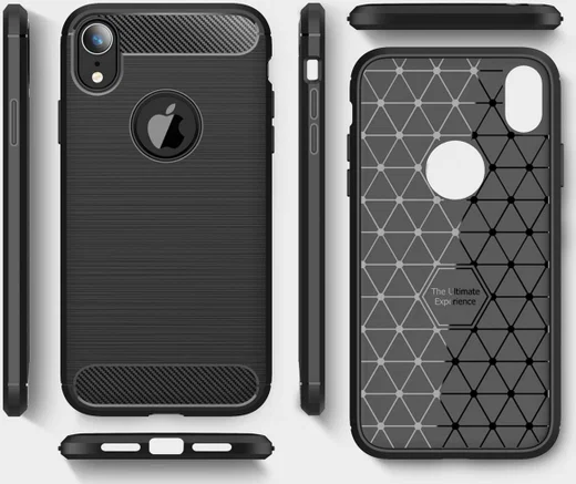 Apple iPhone XR Geborsteld TPU Hoesje Zwart afbeelding 11