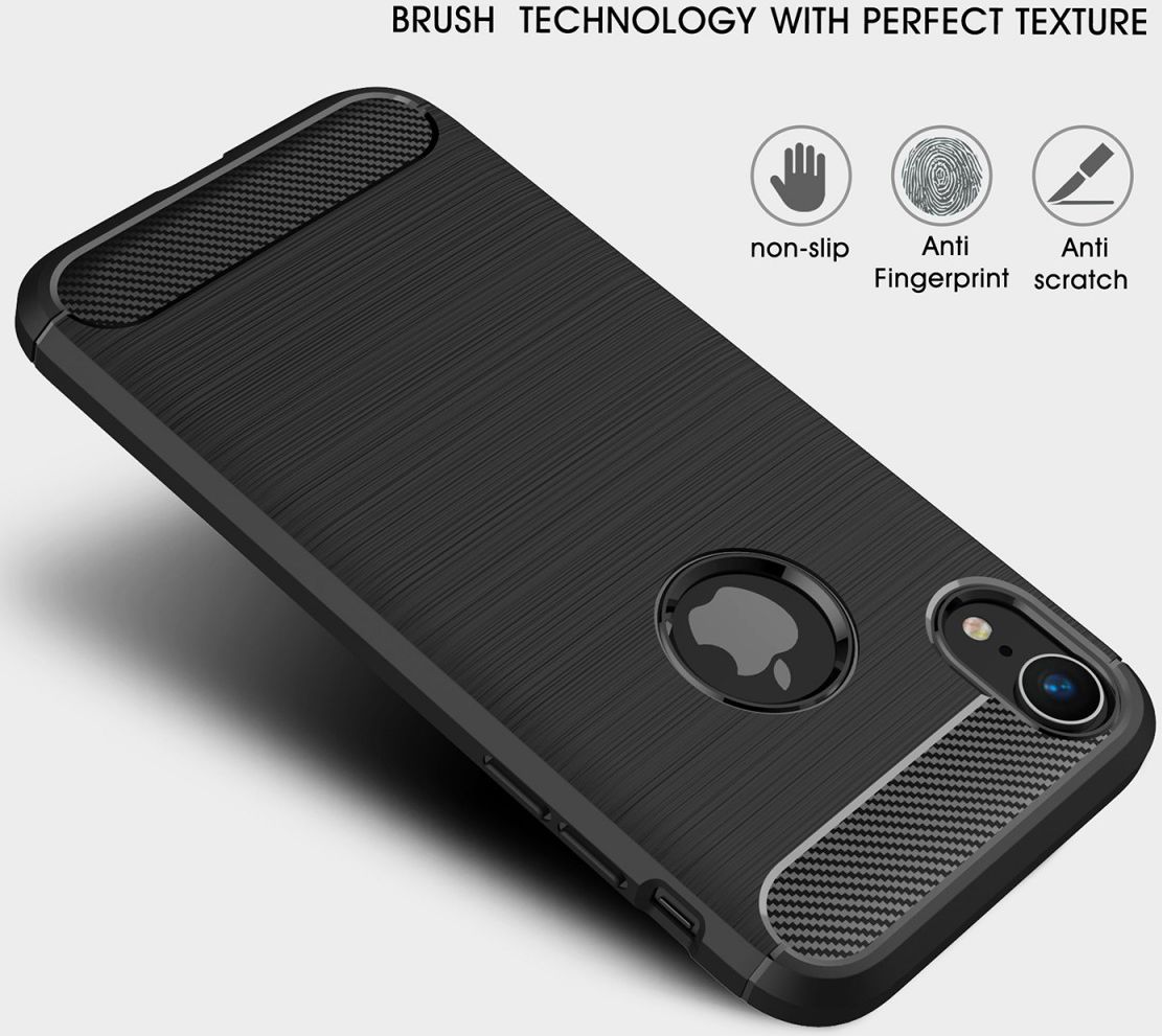 Apple iPhone XR Geborsteld TPU Hoesje Zwart afbeelding 8