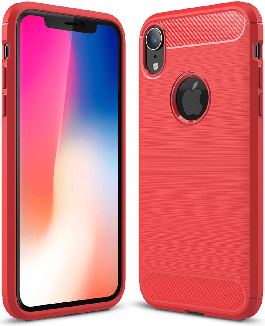 Apple iPhone XR Geborsteld TPU Hoesje Rood afbeelding 1
