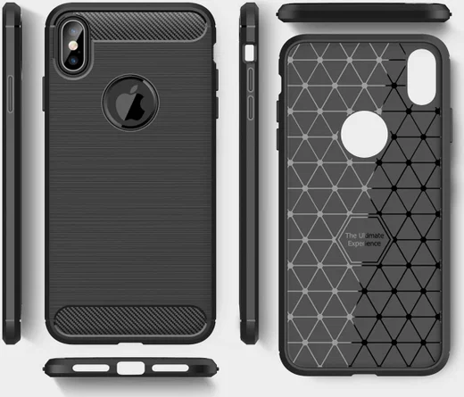 Apple iPhone XS Max Geborsteld TPU Hoesje Zwart afbeelding 11