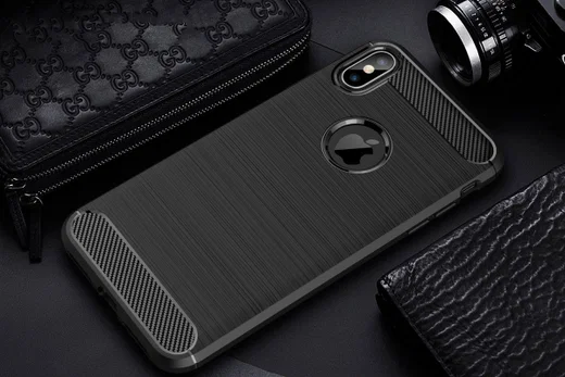 Apple iPhone XS Max Geborsteld TPU Hoesje Zwart afbeelding 2