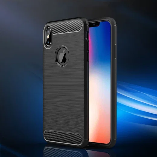 Apple iPhone XS Max Geborsteld TPU Hoesje Zwart afbeelding 6