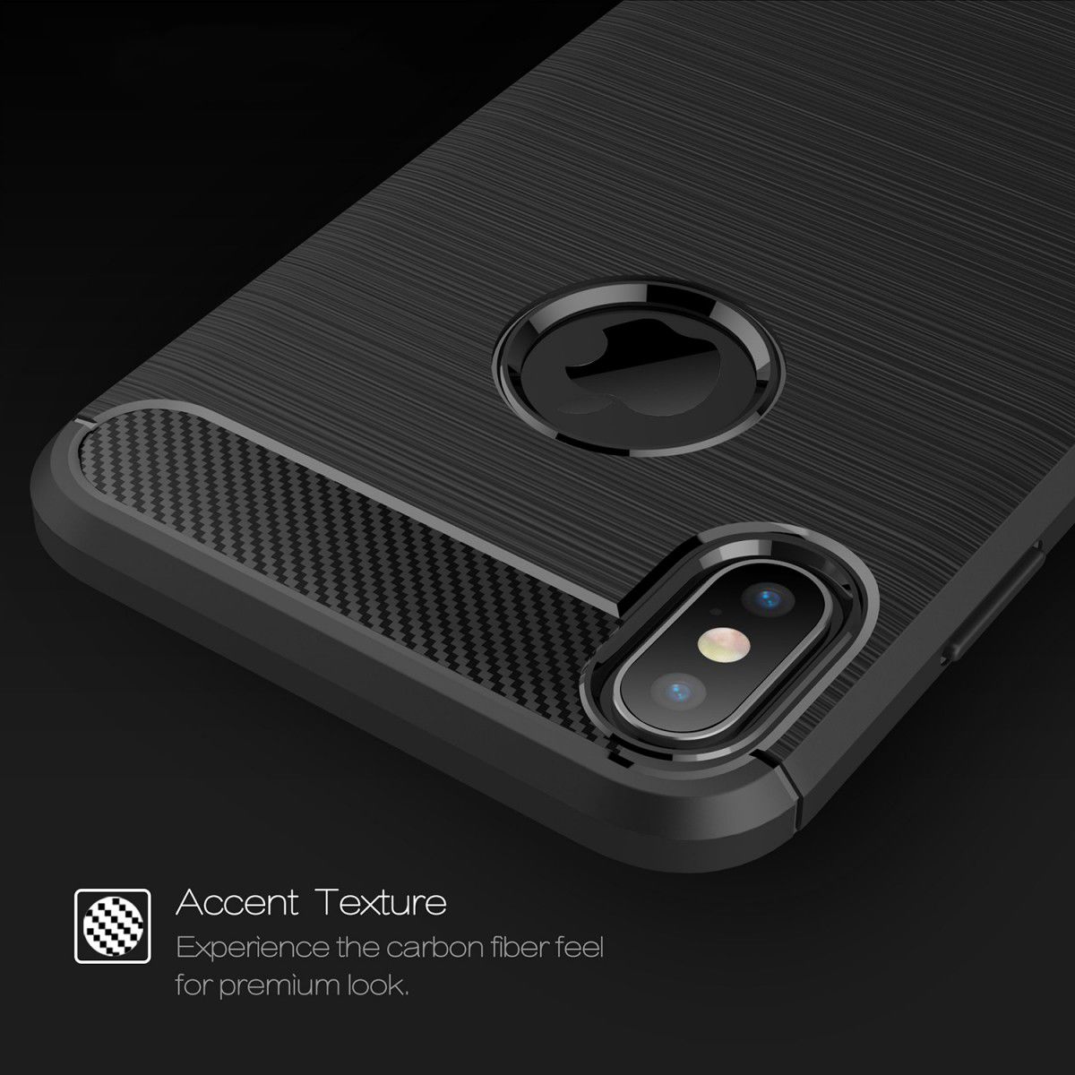 Apple iPhone XS Max Geborsteld TPU Hoesje Zwart afbeelding 8