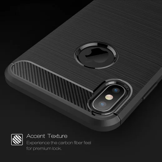 Apple iPhone XS Max Geborsteld TPU Hoesje Zwart afbeelding 8