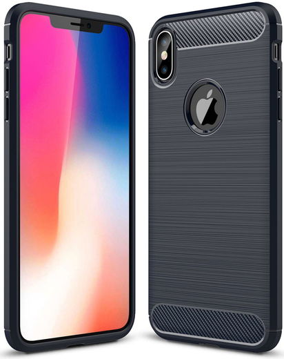 Apple iPhone XS Max Geborsteld TPU Hoesje Blauw afbeelding 1