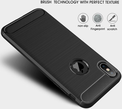 Apple iPhone XS Max Geborsteld TPU Hoesje Blauw afbeelding 7