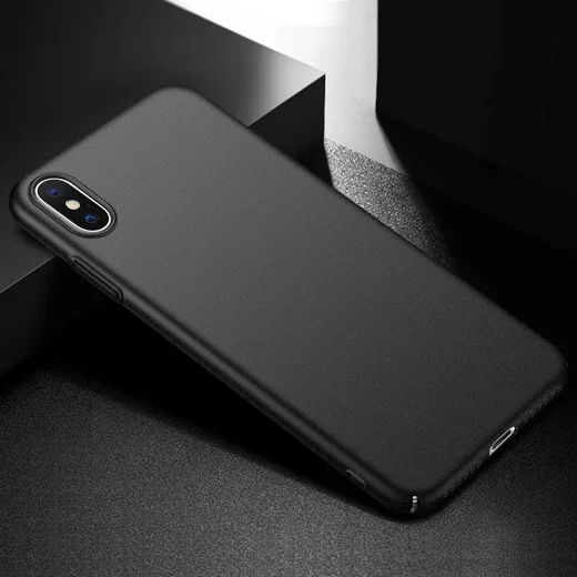 Apple iPhone XS Max Dun Mat Back Cover Hoesje Zwart afbeelding 2