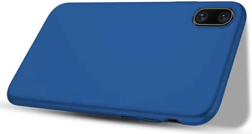 Apple iPhone XS Max Full Cover Hard Case met Tempered Glass Blauw afbeelding 4