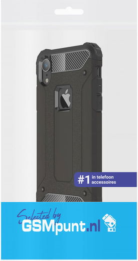 Apple IPhone XR Hoesje Shock Proof Hybride Back Cover Zwart afbeelding 2