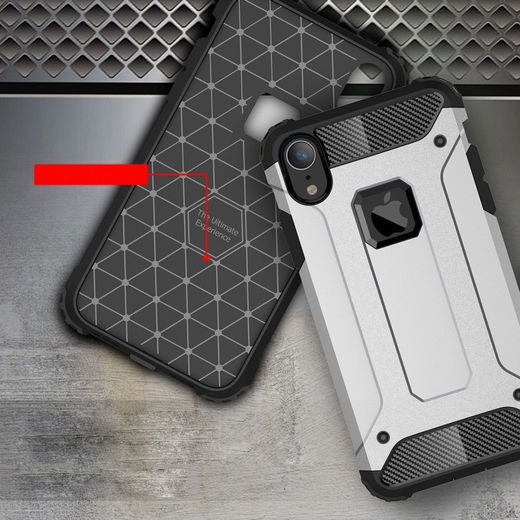 Apple IPhone XR Hoesje Shock Proof Hybride Back Cover Zwart afbeelding 7