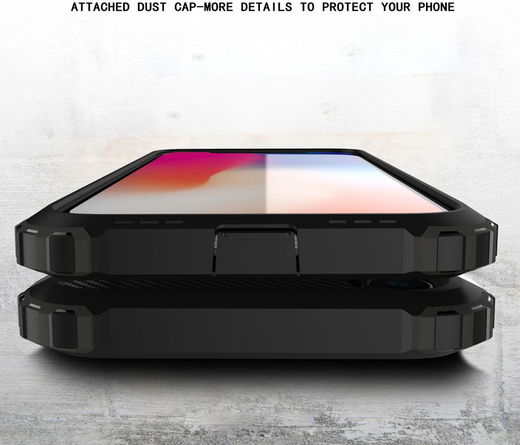 Apple IPhone XR Hoesje Shock Proof Hybride Back Cover Zwart afbeelding 8