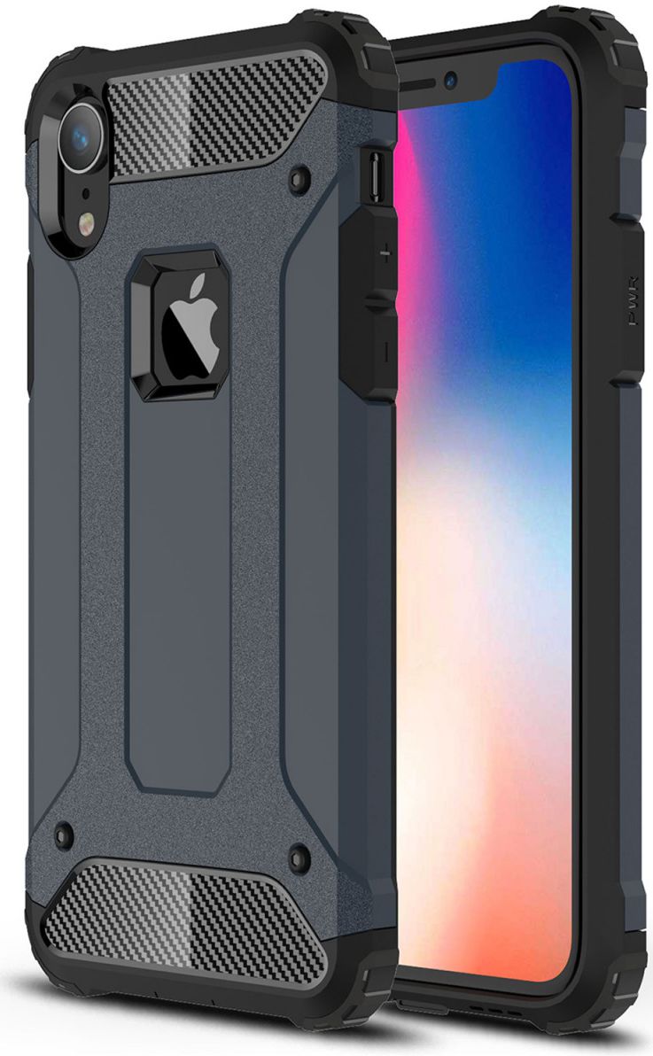 Apple IPhone XR Hoesje Shock Proof Hybride Back Cover Blauw afbeelding 1