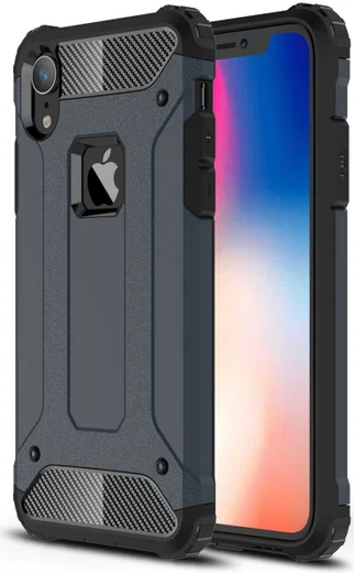 Apple IPhone XR Hoesje Shock Proof Hybride Back Cover Blauw afbeelding 1