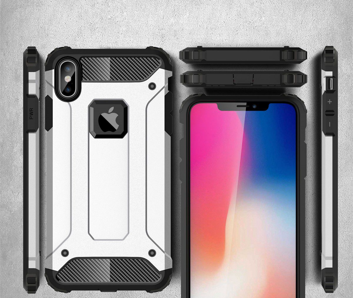 Apple IPhone XS Max Hoesje Shock Proof Hybride Back Cover Roze Goud afbeelding 6