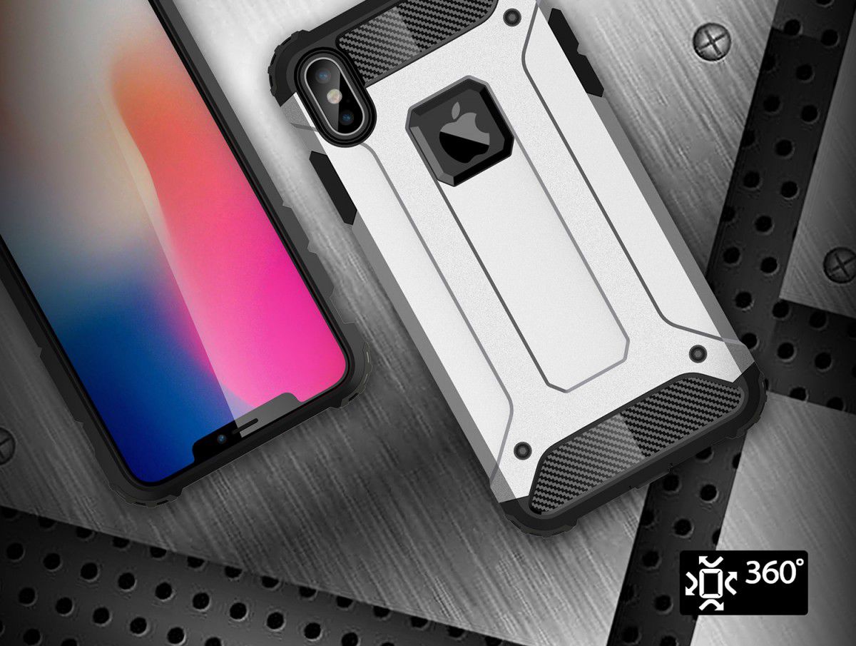 Apple IPhone XS Max Hoesje Shock Proof Hybride Back Cover Roze Goud afbeelding 8