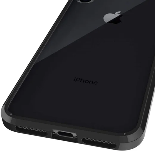 Apple iPhone XR Hoesje Armor Back Cover Transparant Zwarte afbeelding 5