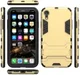 Apple iPhone XR Hybride Hoesje met Standaard Goud afbeelding 3