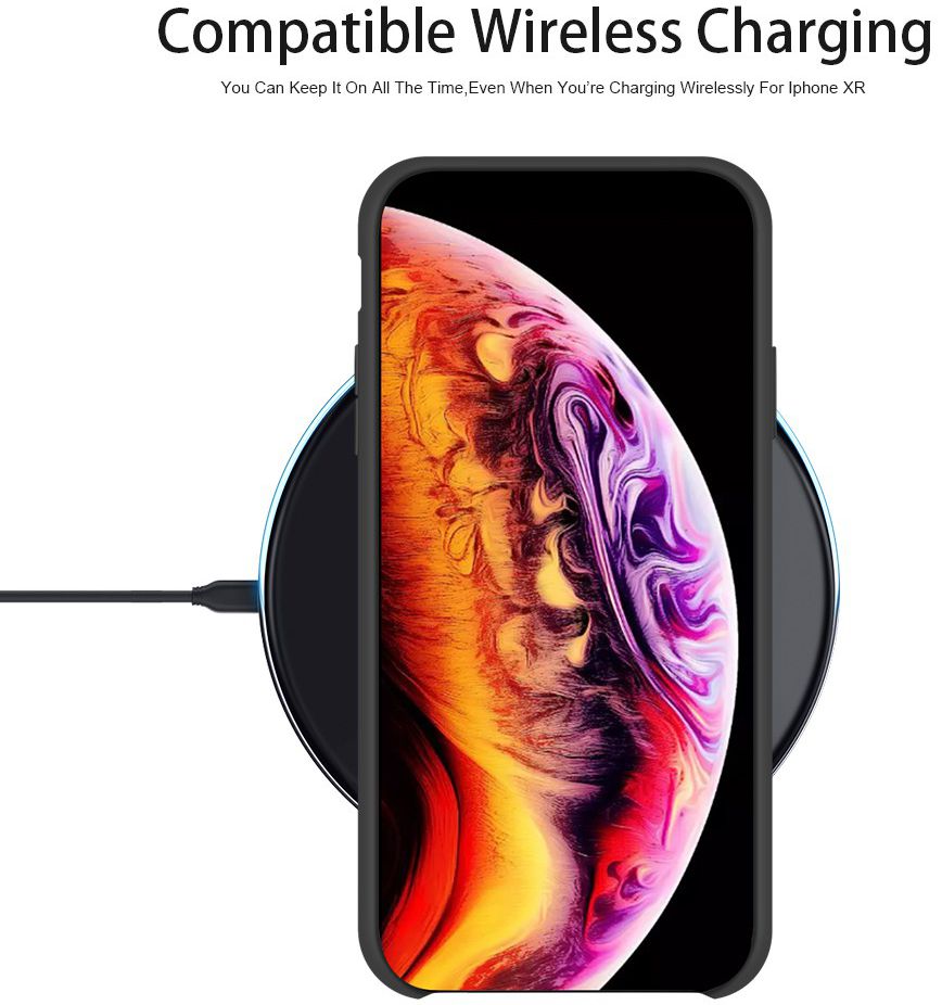 Apple iPhone XR Siliconen Hoesje Zwart afbeelding 7