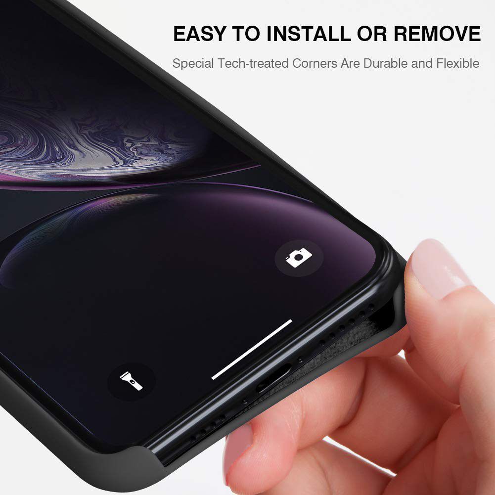 Apple iPhone XR Siliconen Hoesje Zwart afbeelding 3