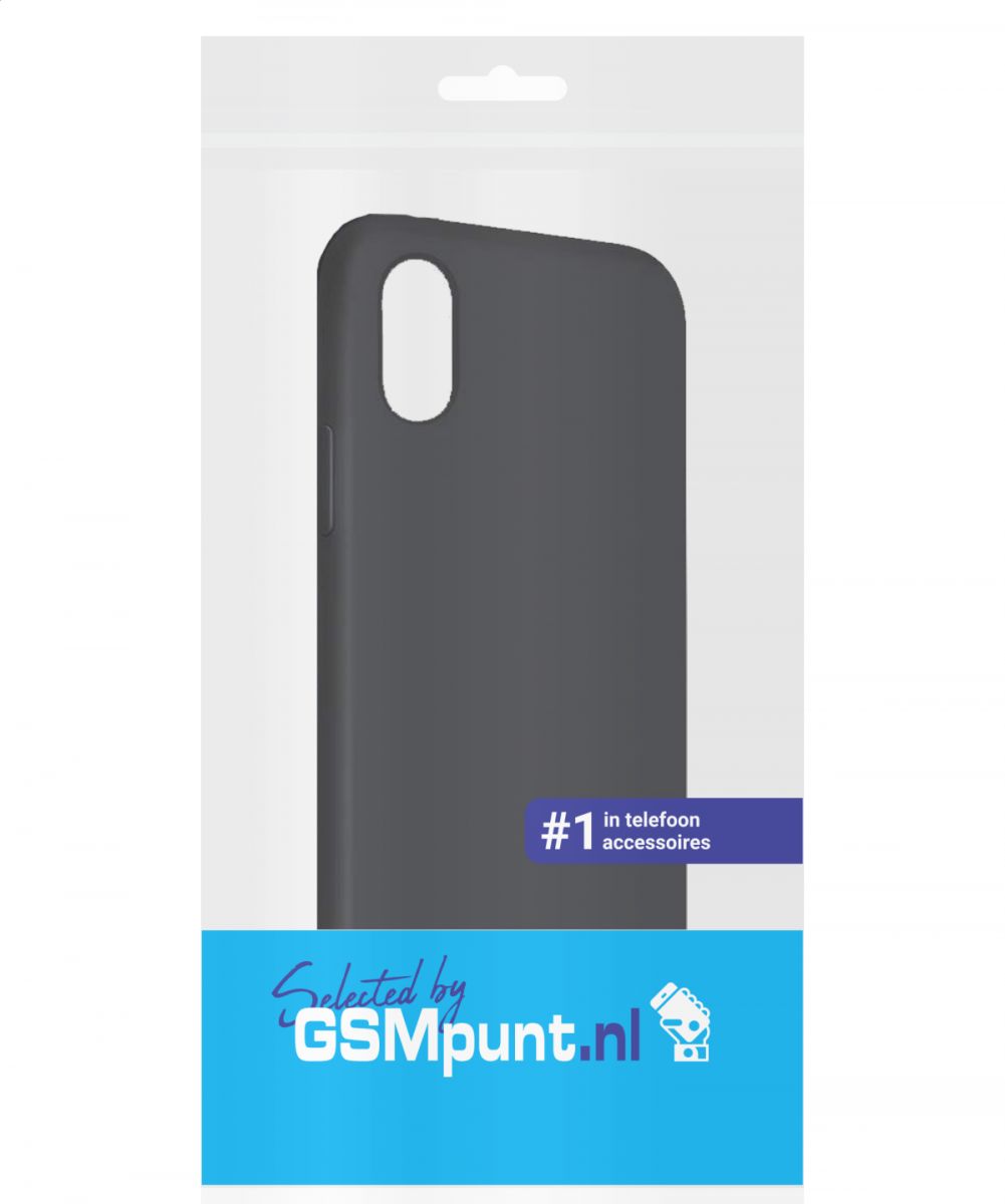 Apple iPhone XR Siliconen Hoesje Zwart afbeelding 2