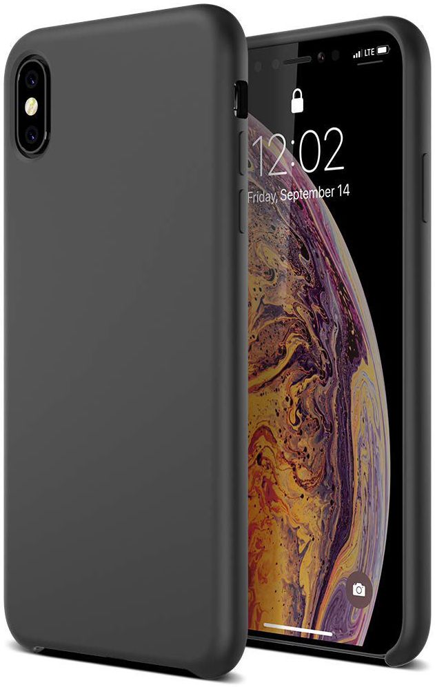 Apple iPhone XS Max Siliconen Hoesje Zwart afbeelding 1