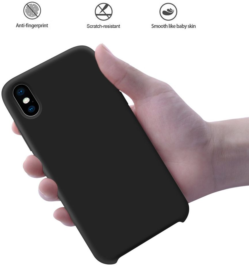 Apple iPhone XS Max Siliconen Hoesje Zwart afbeelding 4