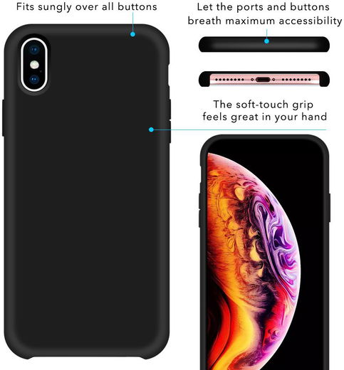 Apple iPhone XS Max Siliconen Hoesje Zwart afbeelding 6