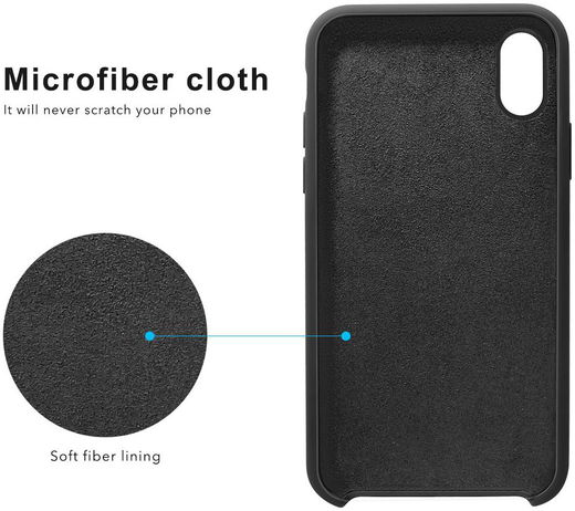 Apple iPhone XS Max Siliconen Hoesje Zwart afbeelding 2