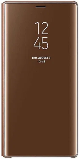 Samsung Galaxy Note 9 Clear View Flip Case Bruin afbeelding 1