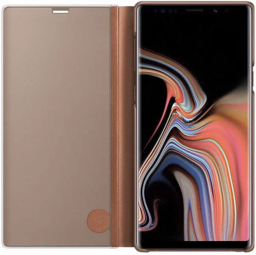 Samsung Galaxy Note 9 Clear View Flip Case Bruin afbeelding 2