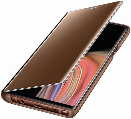 Samsung Galaxy Note 9 Clear View Flip Case Bruin afbeelding 4