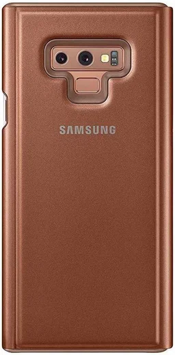 Samsung Galaxy Note 9 Clear View Flip Case Bruin afbeelding 5