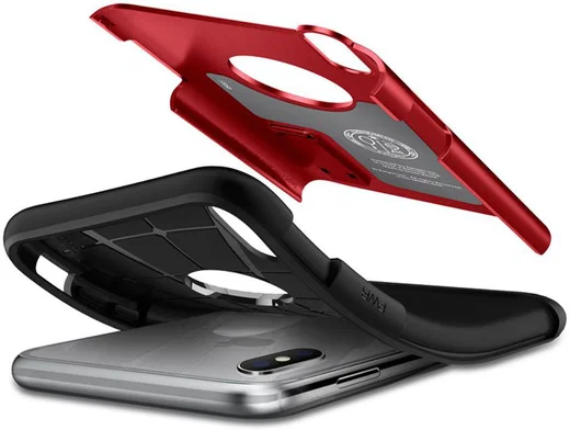 Spigen Slim Armor Apple iPhone XS Hoesje Merlot Red afbeelding 4
