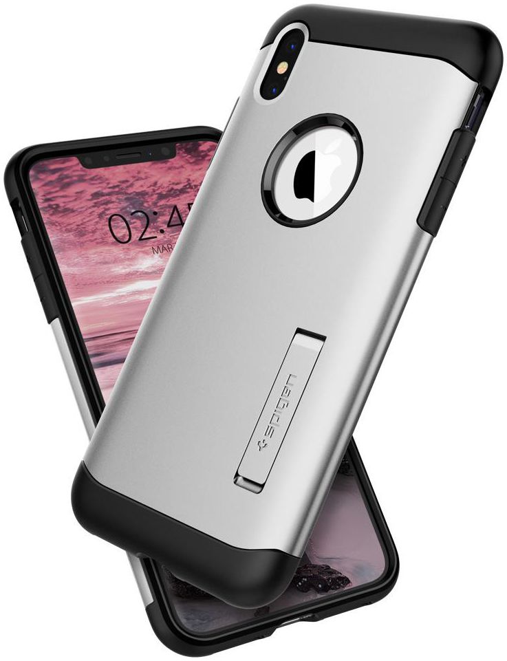 Spigen Slim Armor Apple iPhone XS Hoesje Satin Silver afbeelding 2
