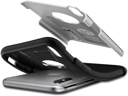 Spigen Slim Armor Apple iPhone XS Hoesje Satin Silver afbeelding 4