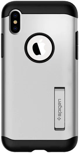 Spigen Slim Armor Apple iPhone XS Hoesje Satin Silver afbeelding 7