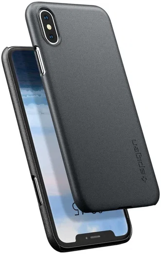 Spigen Thin Fit Case Apple iPhone XS Graphite Gray afbeelding 2