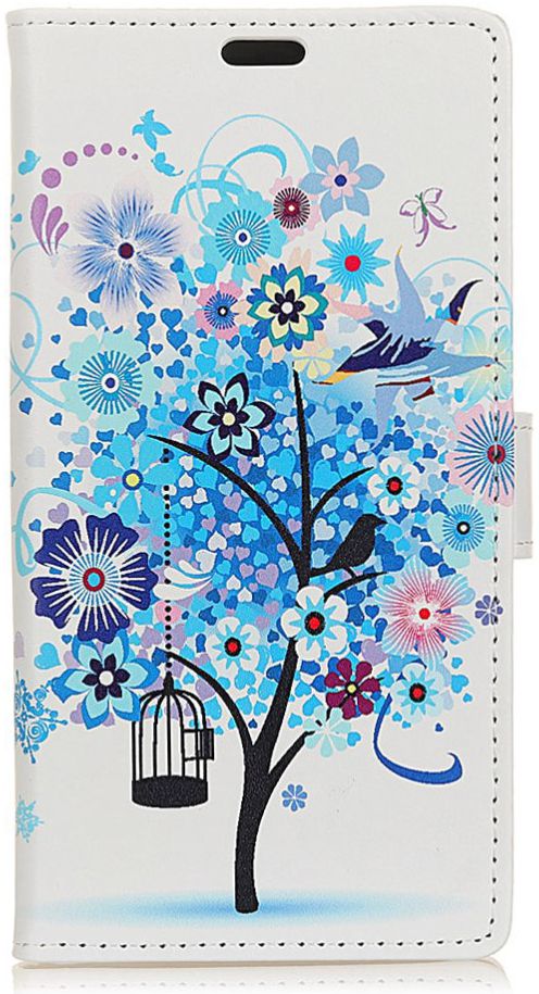 Huawei P Smart Plus Portemonnee Hoesje met Boom Print Blauw afbeelding 1