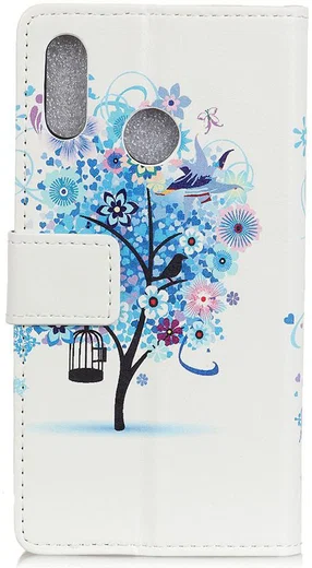 Huawei P Smart Plus Portemonnee Hoesje met Boom Print Blauw afbeelding 9