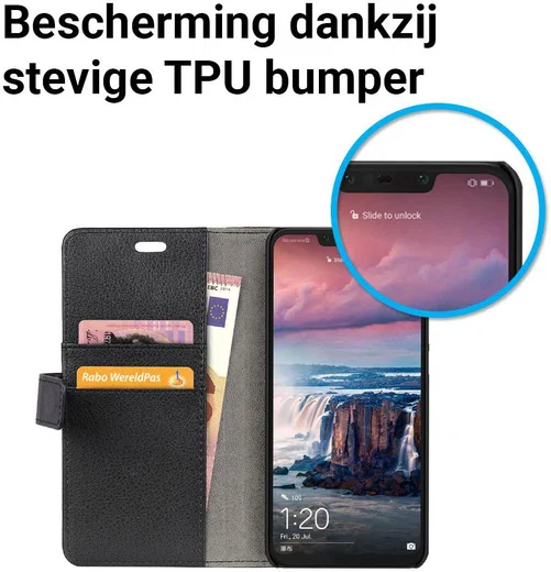 Huawei P Smart Plus Hoesje met Kaarthouder Zwart afbeelding 7