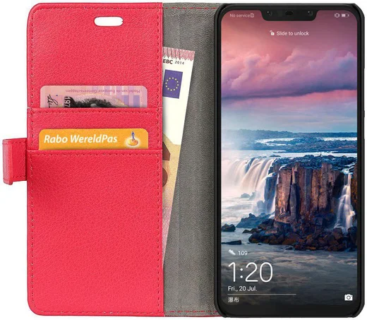 Huawei P Smart Plus Hoesje met Kaarthouder Rood afbeelding 2