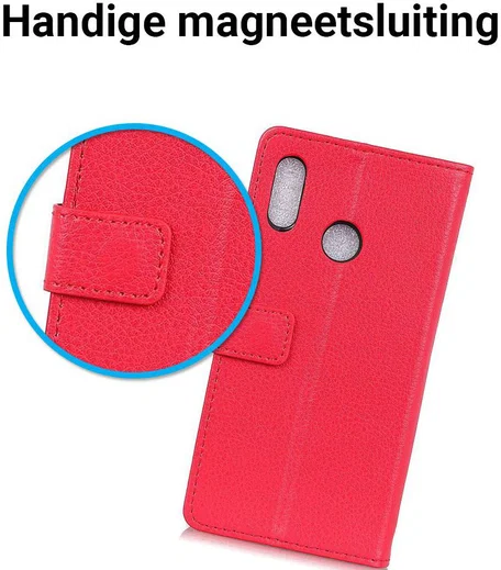 Huawei P Smart Plus Hoesje met Kaarthouder Rood afbeelding 4