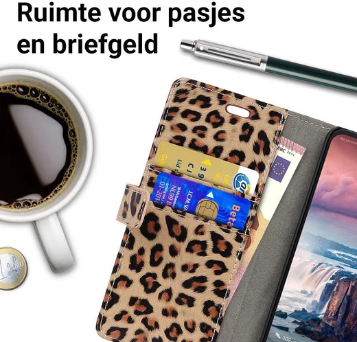 Huawei P Smart Plus Portemonnee Hoesje met Luipaard Print afbeelding 3